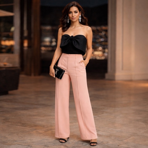 Diane Von Furstenberg Kiersten Coraldust Wide Leg Trousers Pant NWT Size 14 - Picture 10 of 10